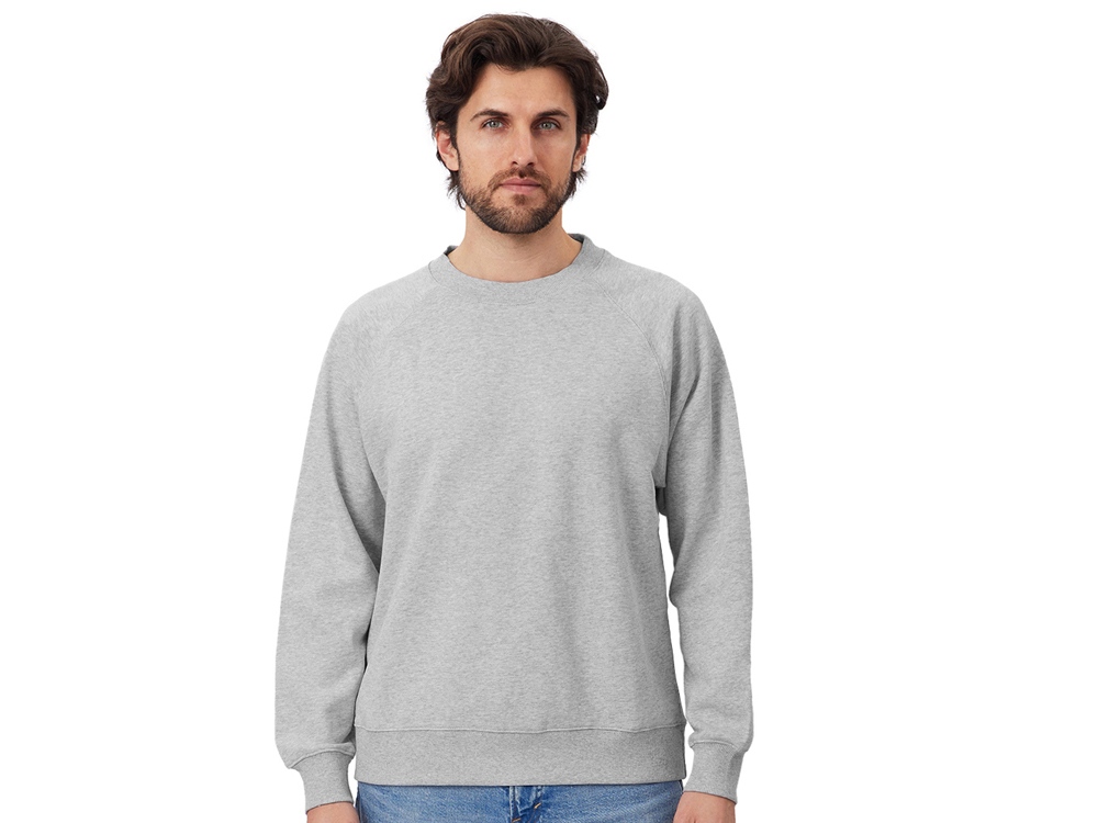 Свитшот оверсайз с рукавом реглан Belgrade, унисекс, серый меланж