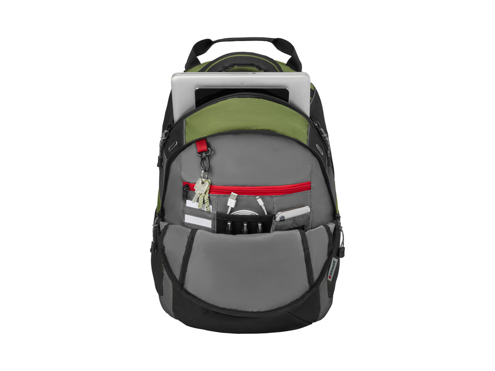 Рюкзак Granite WENGER 16, зеленый, полиэстер, 38 x 25 x 49 см, 27 л