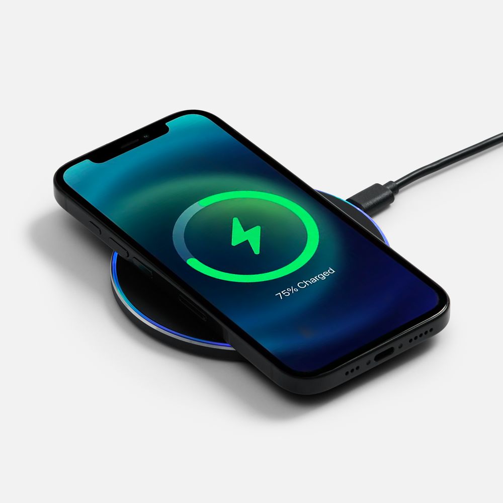 Беспроводное зарядное устройство с подсветкой Lightcore с логотипом Molti | Print Logo
