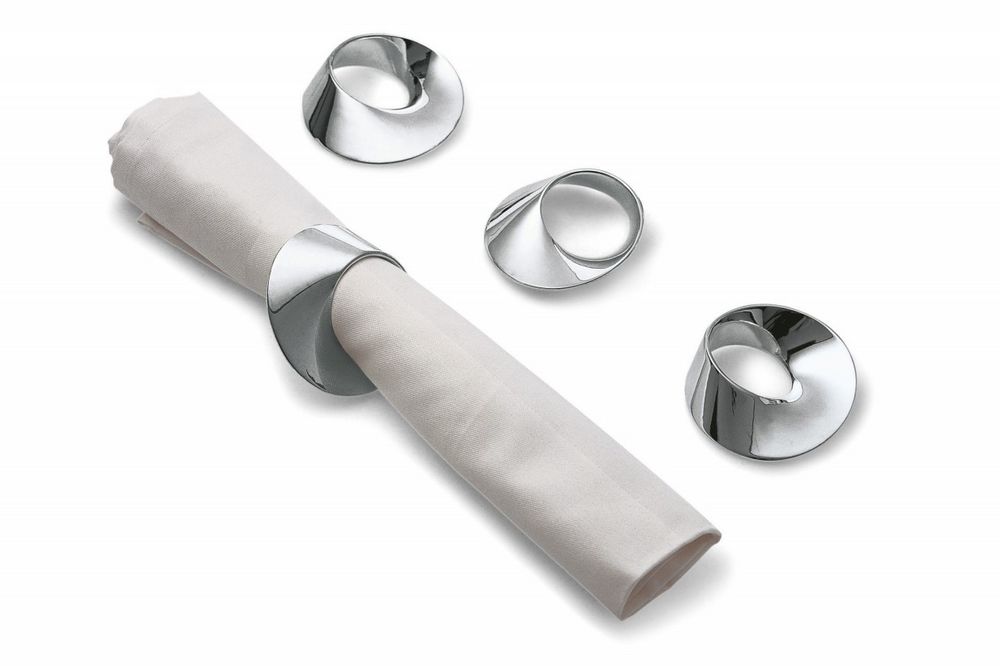 Набор из 4 колец для салфеток Swirl — пример нанесения логотипа (Philippi) | Print Logo