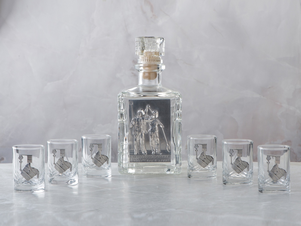 Набор со штофом Металлурги с логотипом  | Print Logo