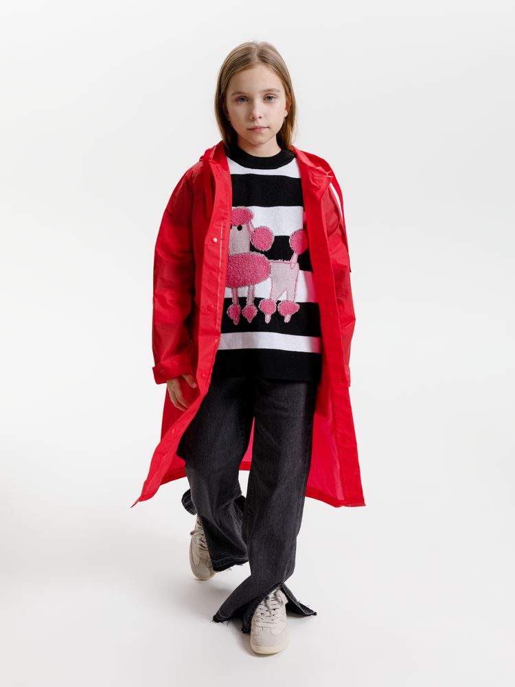 Дождевик детский RainDrop Kids, красный, 12 лет (рост 142-152)