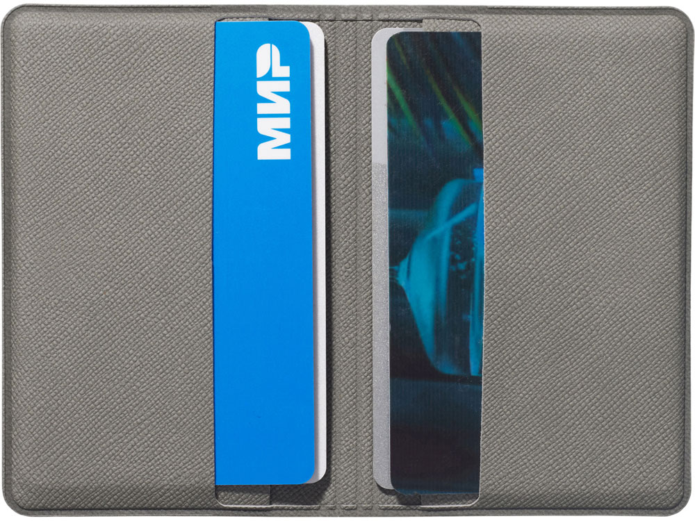 Футляр-книжка на 4-е карты с RFID Favor, серый