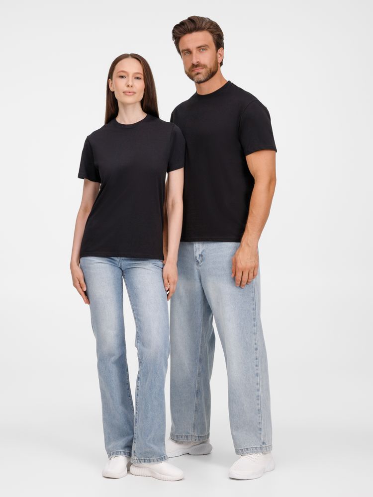 Футболка унисекс T-Bolka 180, черная, размер XS