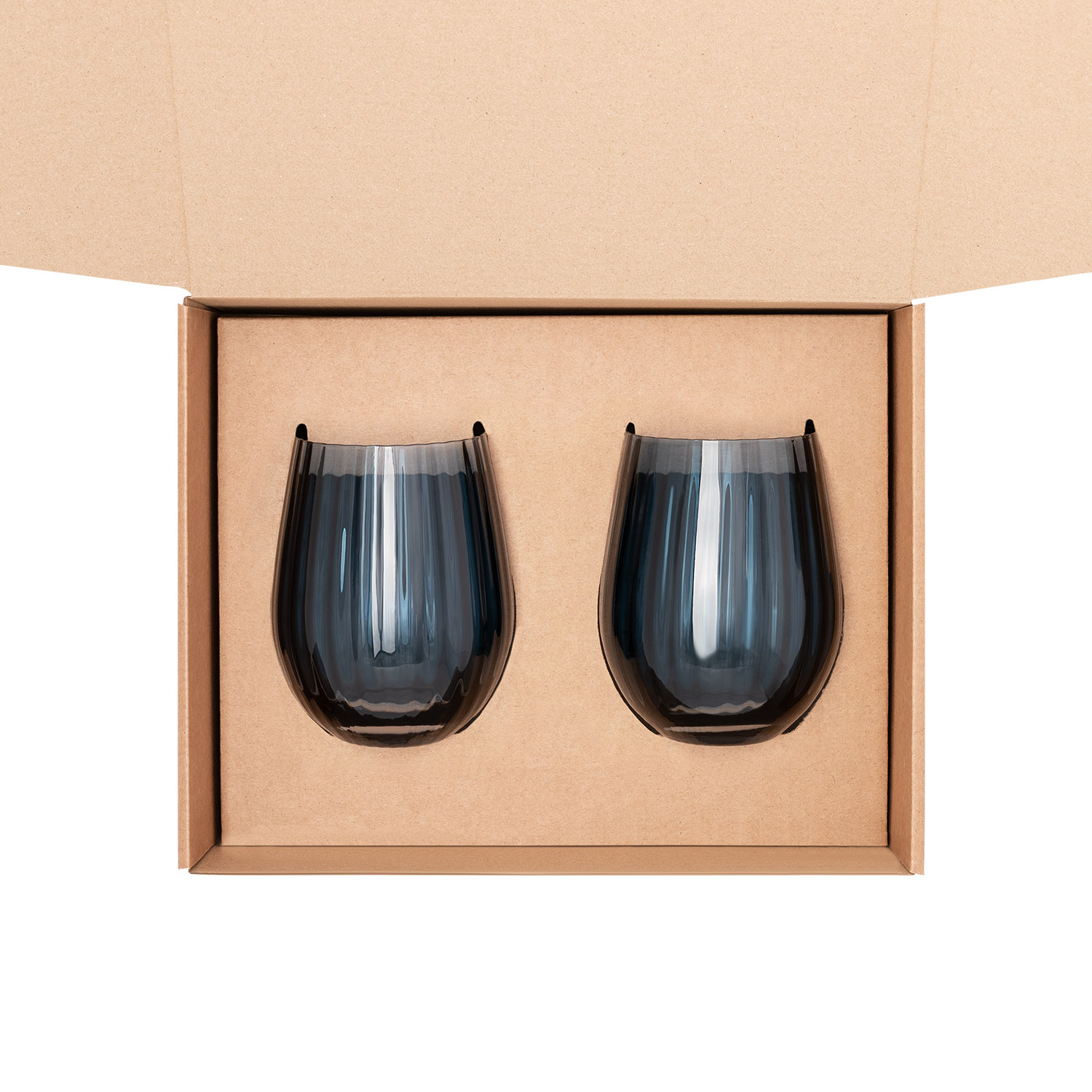 Доп. ложемент под 2 стакана для воды (для рифленого стекла) в малую коробку (арт. 21001.020) — пример нанесения логотипа (Portobello подарочная упаковка) | Print Logo