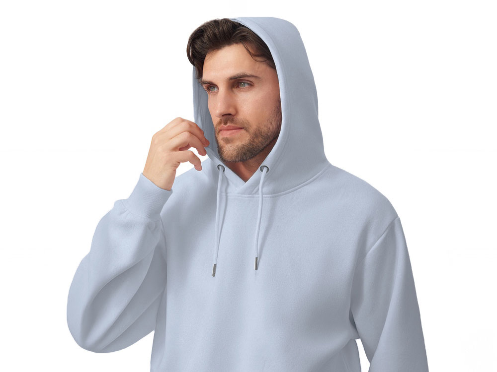 Толстовка с капюшоном оверсайз Lisbon унисекс, небесно-голубой