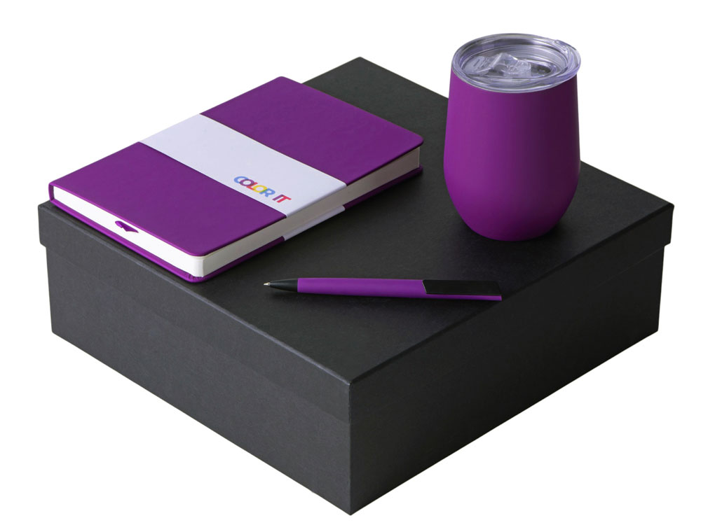 Подарочный набор Color it с блокнотом, пластиковой ручкой и термокружкой с логотипом  | Print Logo