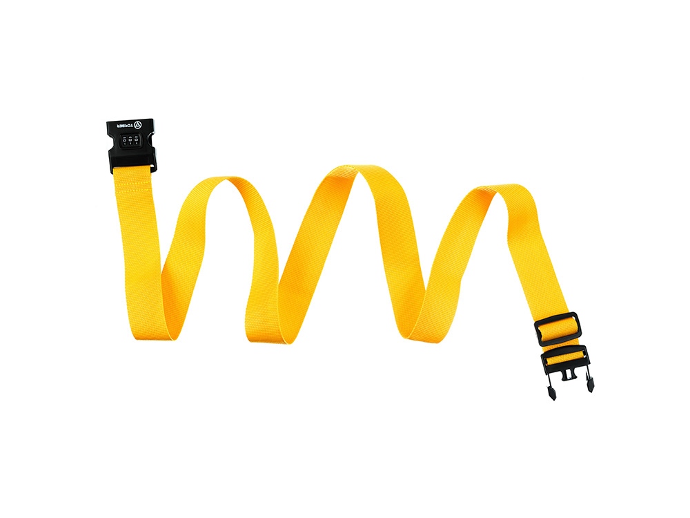 Ремень для чемодана Torber, желтый, 182 х 5 см