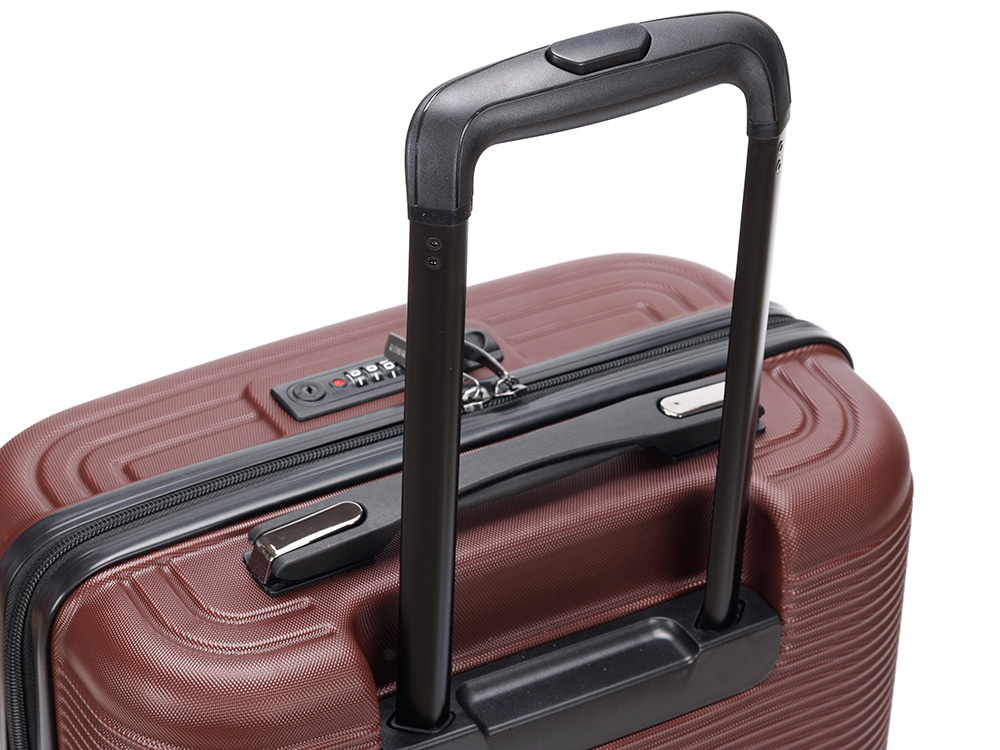 Чемодан TORBER ОНЕГА, бордовый, ABS-пластик, 59,5 х 39,5 х 24 см, 46 л