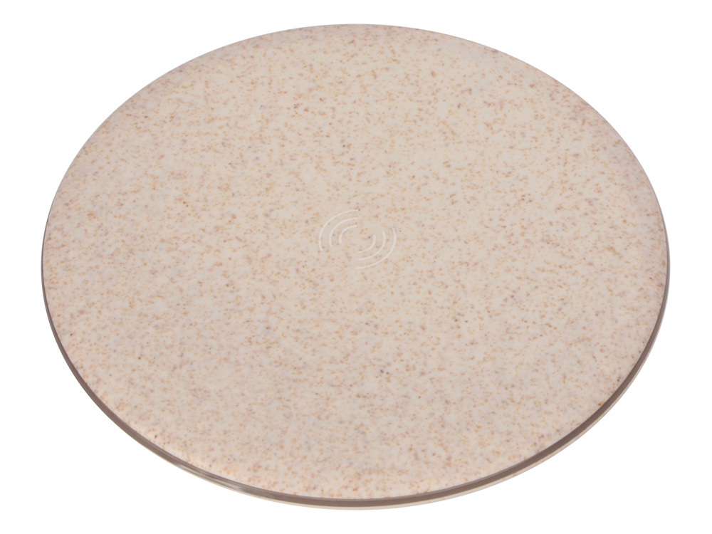 Беспроводное зарядное устройство Wheatty из пшеничной соломы, 5W с логотипом  | Print Logo