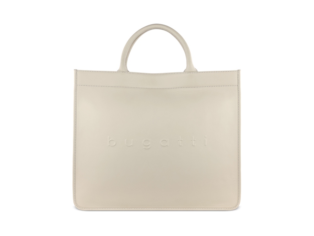 Сумка-тоут женская BUGATTI Daphne, бежевый цвет, воловья кожа/полиэстер, 41х15х34,5 см
