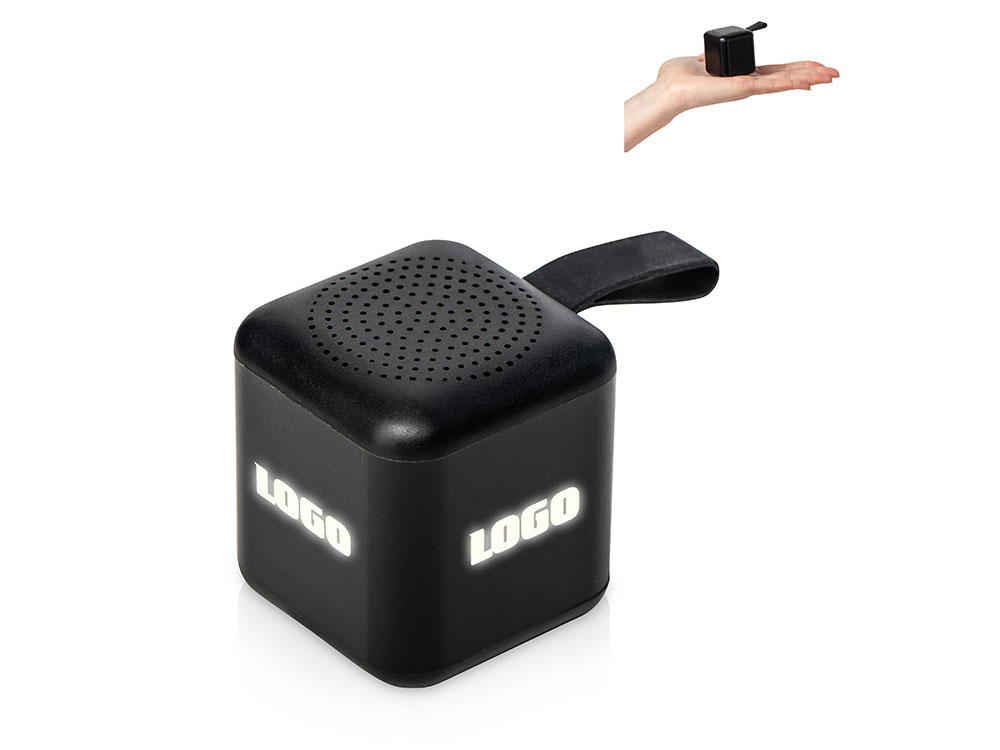 Портативная колонка TWS с подсветкой лого Tiny, 3 Вт с логотипом Evolt | Print Logo