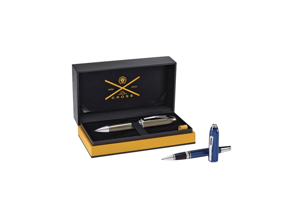 Ручка-роллер Selectip Cross Peerless Translucent Quartz Blue Engraved Lacquer