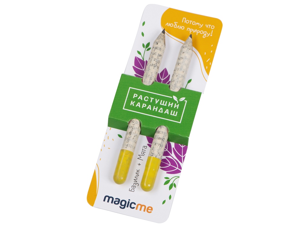 Набор растущих карандашей mini, 2 шт с семенами базилика и мяты