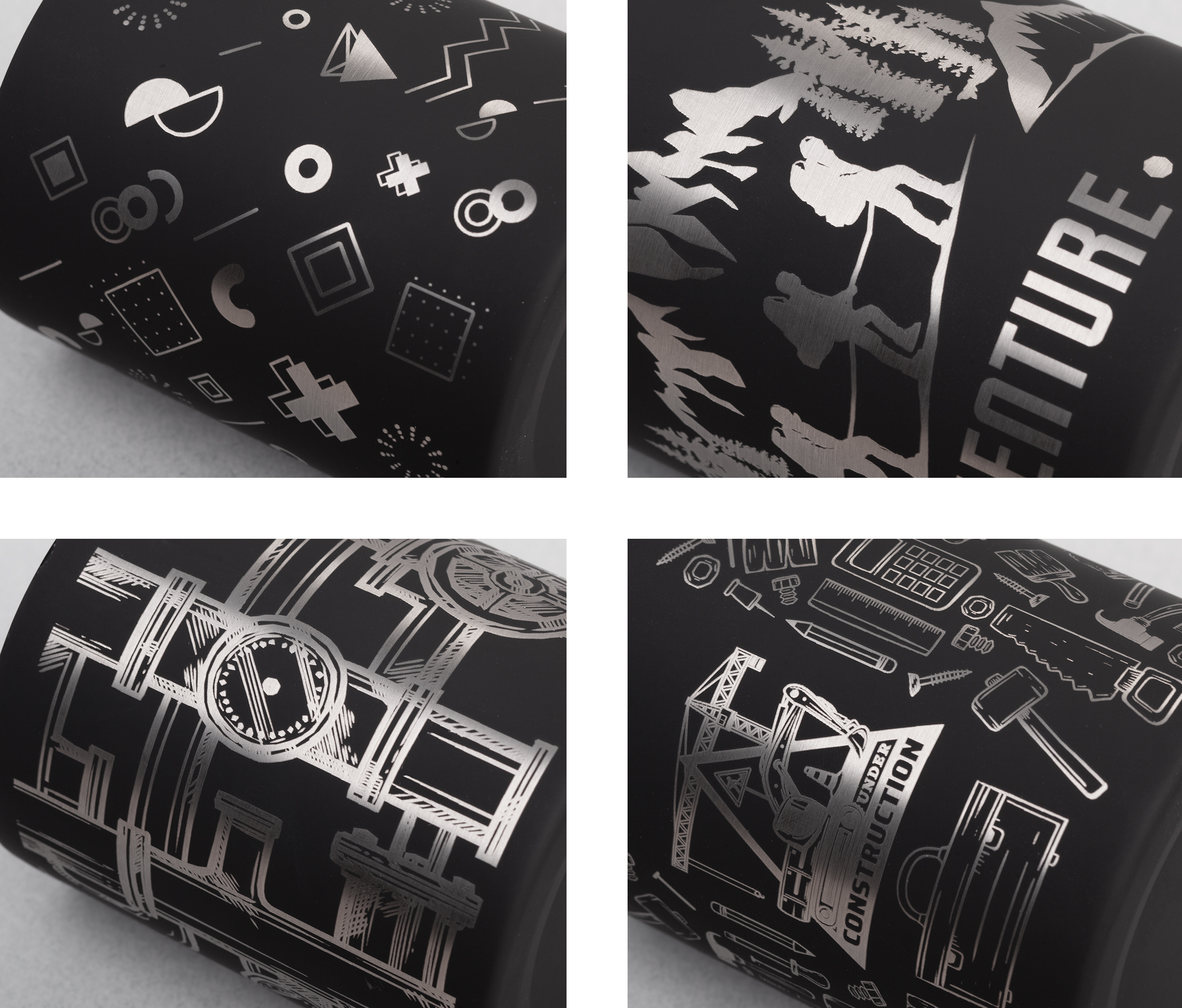 Кружка с карабином "Юта" 300 мл, покрытие soft touch, черный