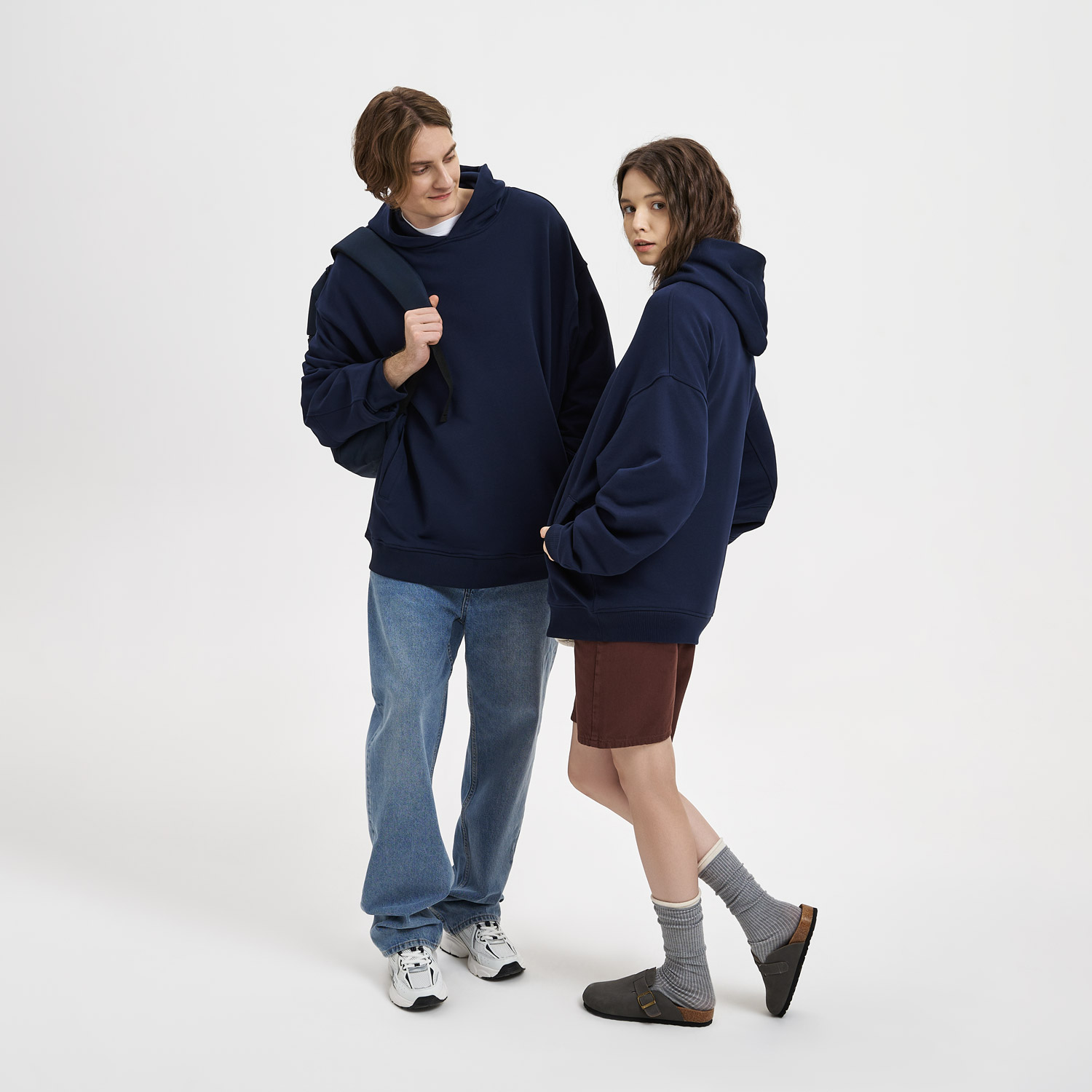 Худи оверсайз унисекс Фьюжн (Fusion), темно-синий, размер 3XL/4XL