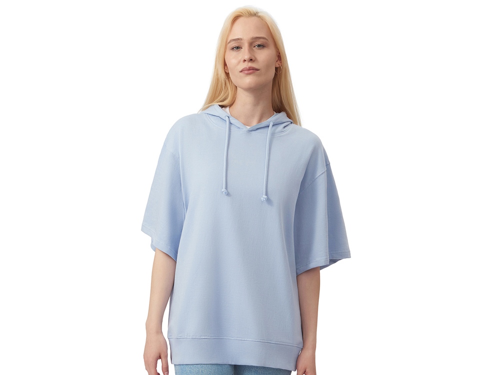 Худи оверсайз с коротким рукавом Warsaw унисекс, небесно-голубой