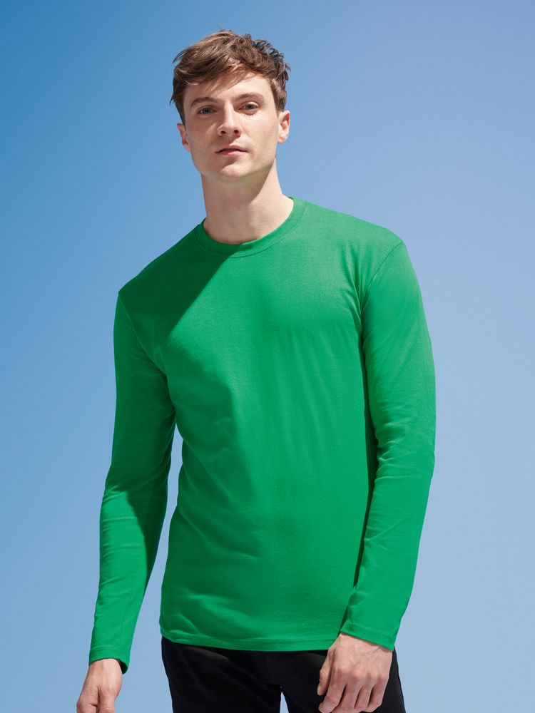 Футболка мужская с длинным рукавом Monarch 150, ярко-зеленая, размер 3XL