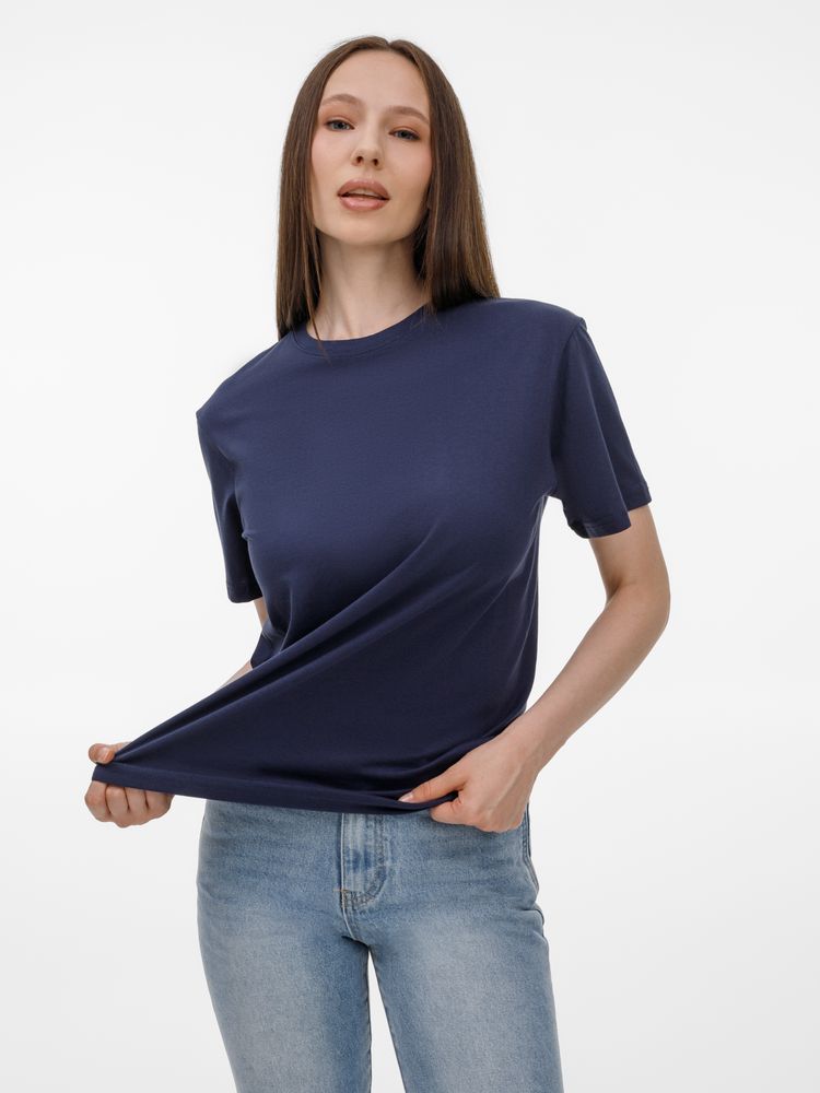 Футболка унисекс T-Bolka 180, темно-синяя, размер M