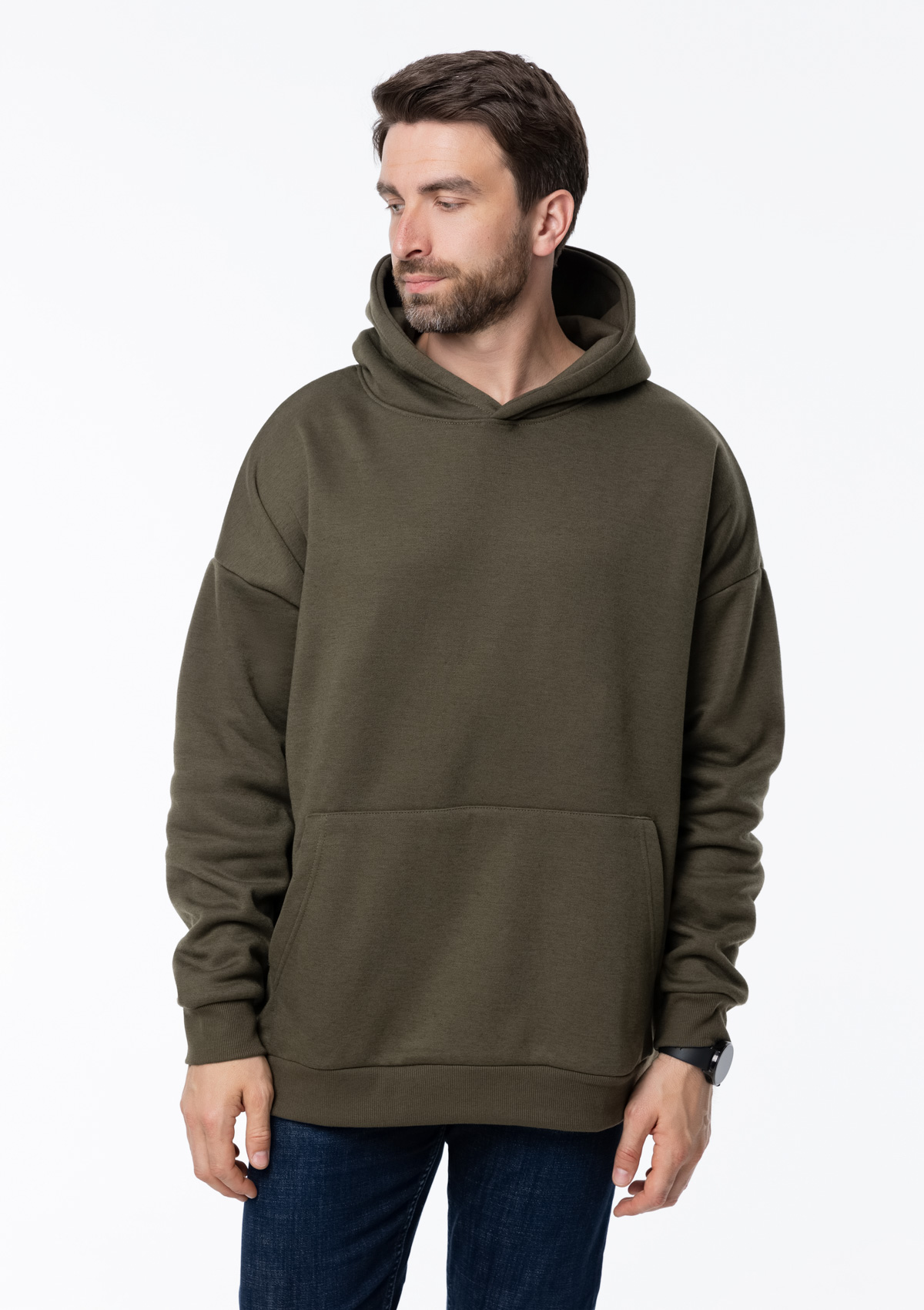 Худи унисекс STAN оверсайз интерсофт 320, 69, Оливковый хаки,  (36)  (50/L)