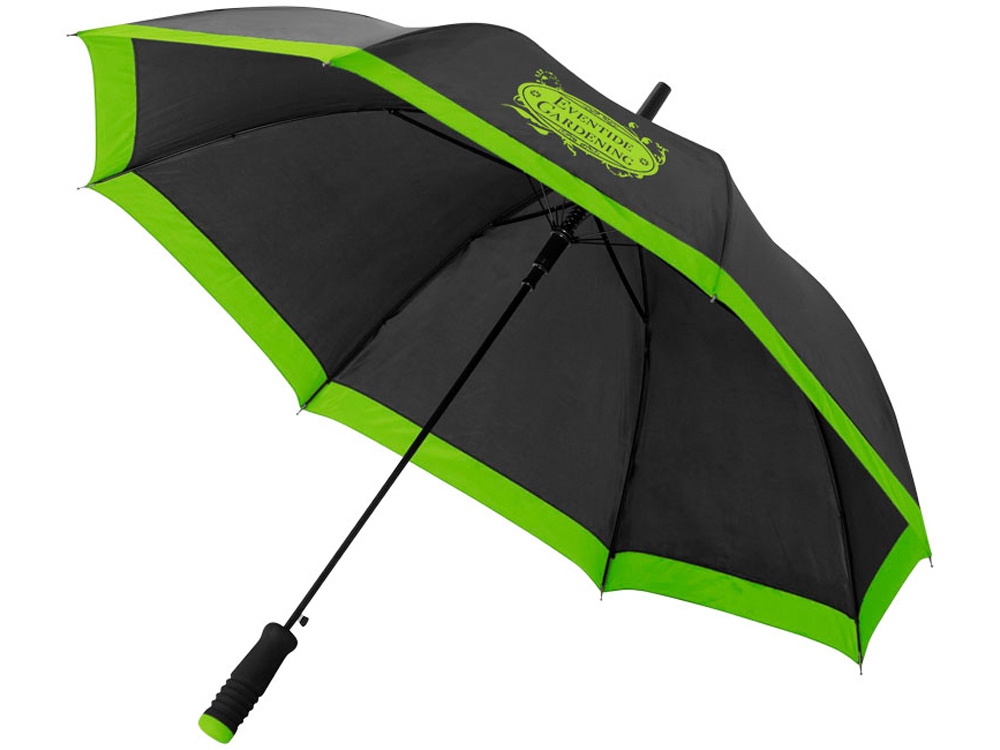Зонт-трость Kris 23 полуавтомат, черный/лайм