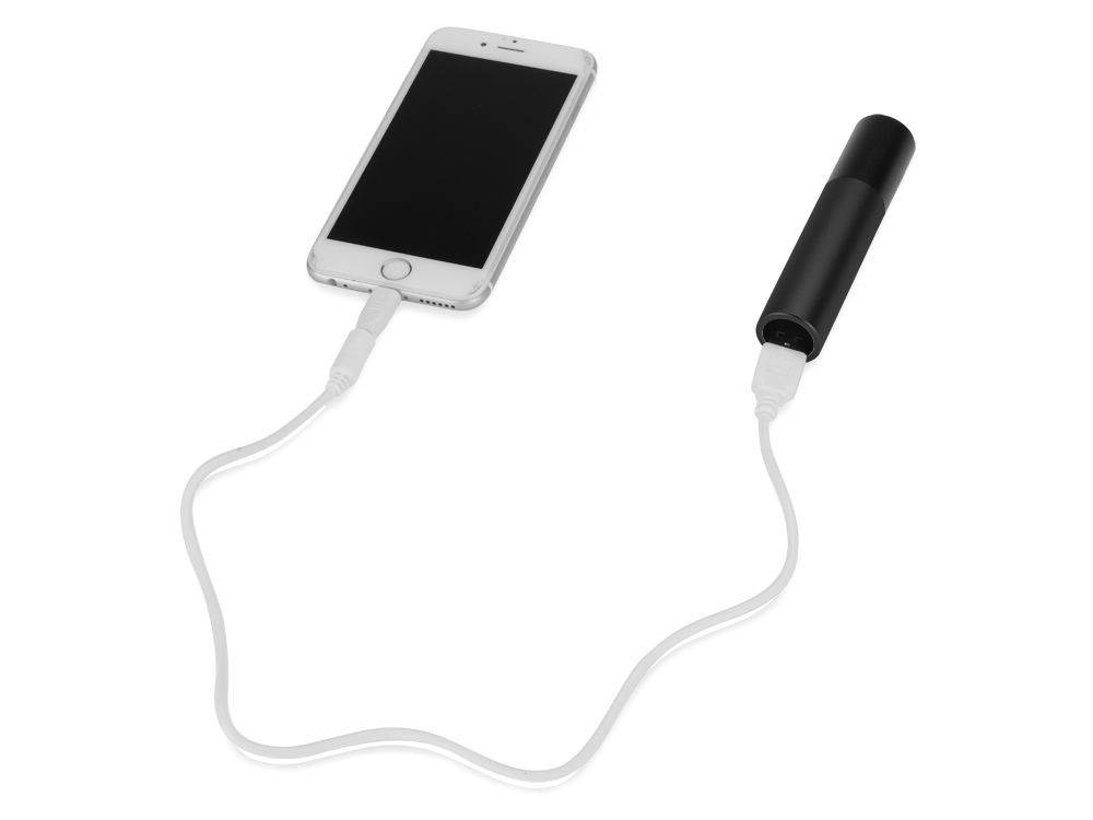 Портативное зарядное устройство Юпитер с фонариком, 3000 mAh, черный