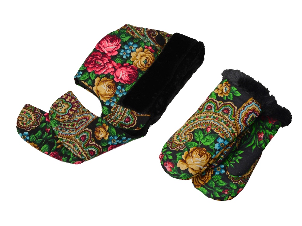 Подарочный набор: Павлопосадский капор, муфта с логотипом  | Print Logo