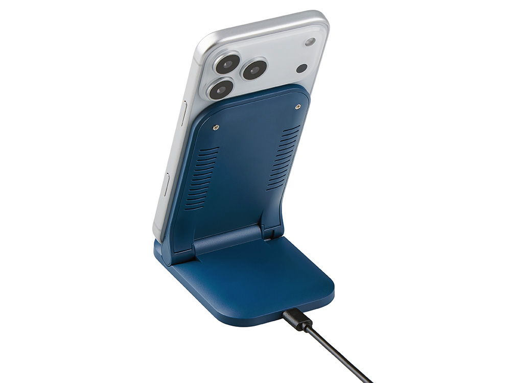 Беспроводное зарядное устройство Foldy, 15 Вт, темно-синий
