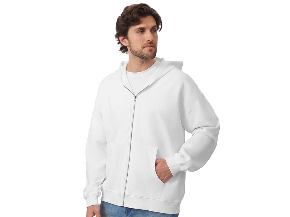 Толстовка оверсайз с капюшоном на молнии Monaco, белый