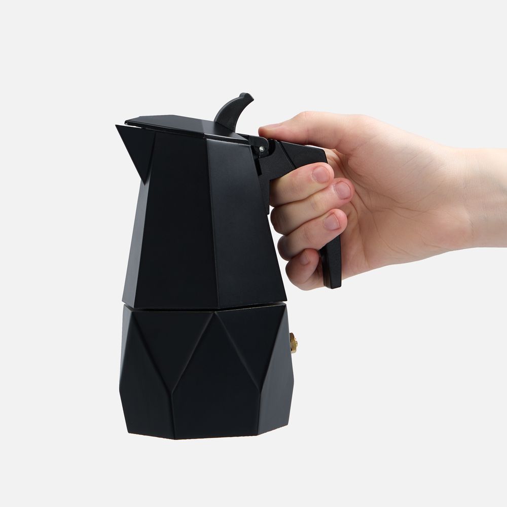 Гейзерная кофеварка Rombini — пример нанесения логотипа () | Print Logo