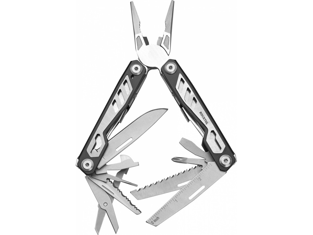 Мультитул Rocktol 16 в 1 с пружинными плоскогубцами фото на сайте  Print Logo.