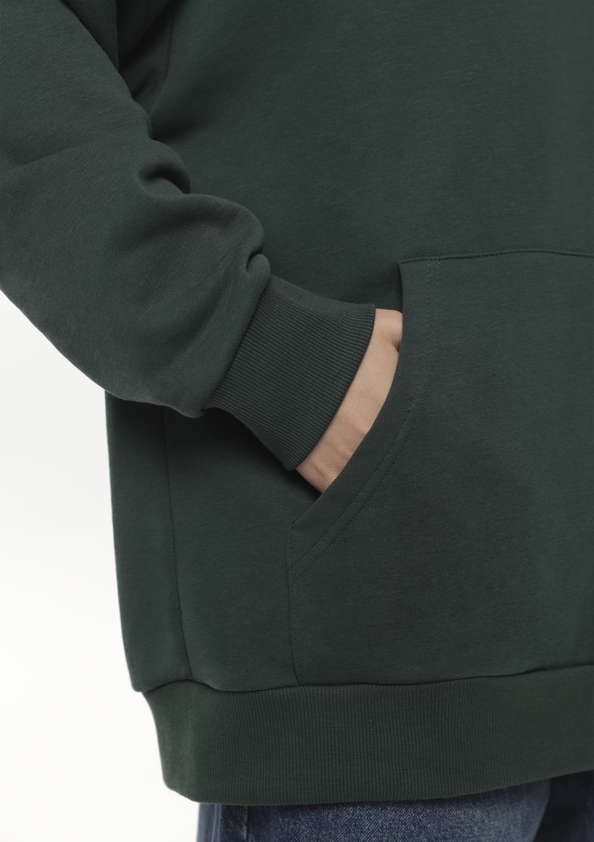 Худи унисекс STAN оверсайз футер без начёса 350, 66, Тёмно-зелёный,  (130)  (44/XS)