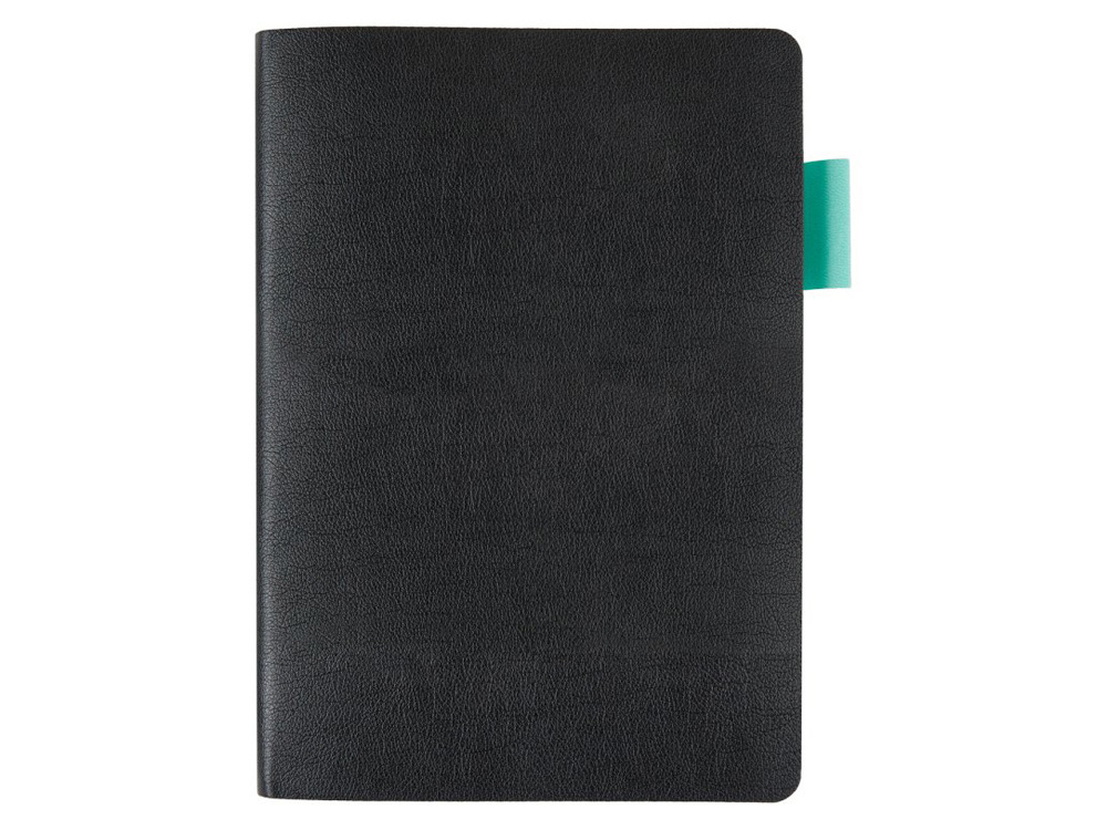 Ежедневник недатированный А5 Boston, черный (бирюзовый обрез)