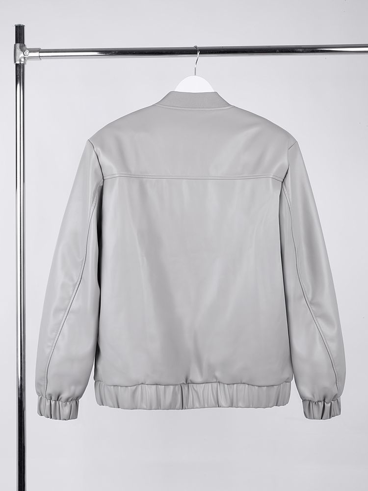 Бомбер из искусственной кожи Univer, серый, размер XL/XXL