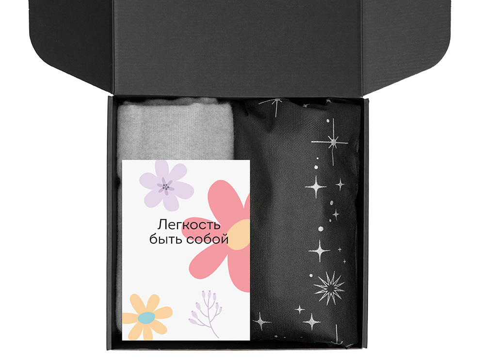 Подарочный набор Re:f. Walk с палантином, шоппером и термосом, серый