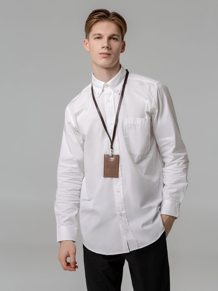 Лента для бейджа Leather Long — пример нанесения логотипа () | Print Logo