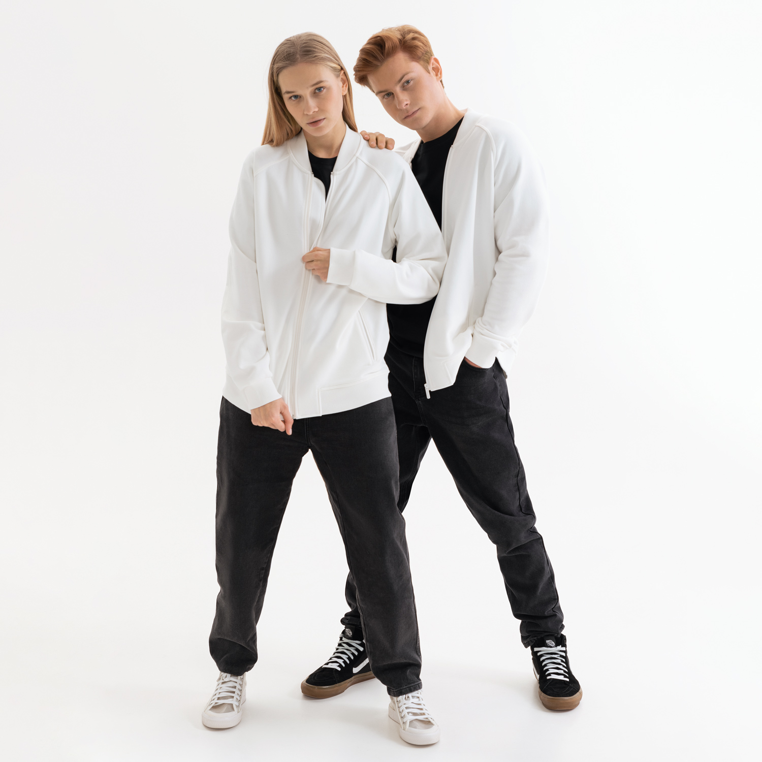 Толстовка на молнии, унисекс Торрес (Torres) белая, размер L