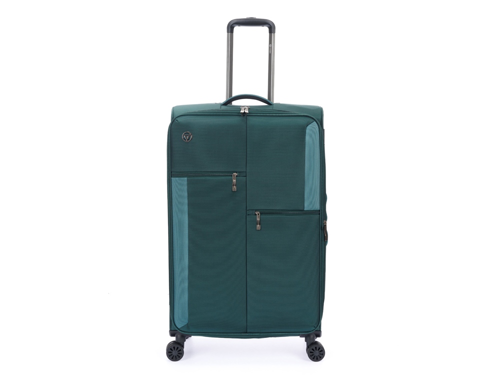 Чемодан TORBER СЕЙД, тёмно-зелёный, нейлон 600D, 48 х 26,5 х 78 см, 85 л