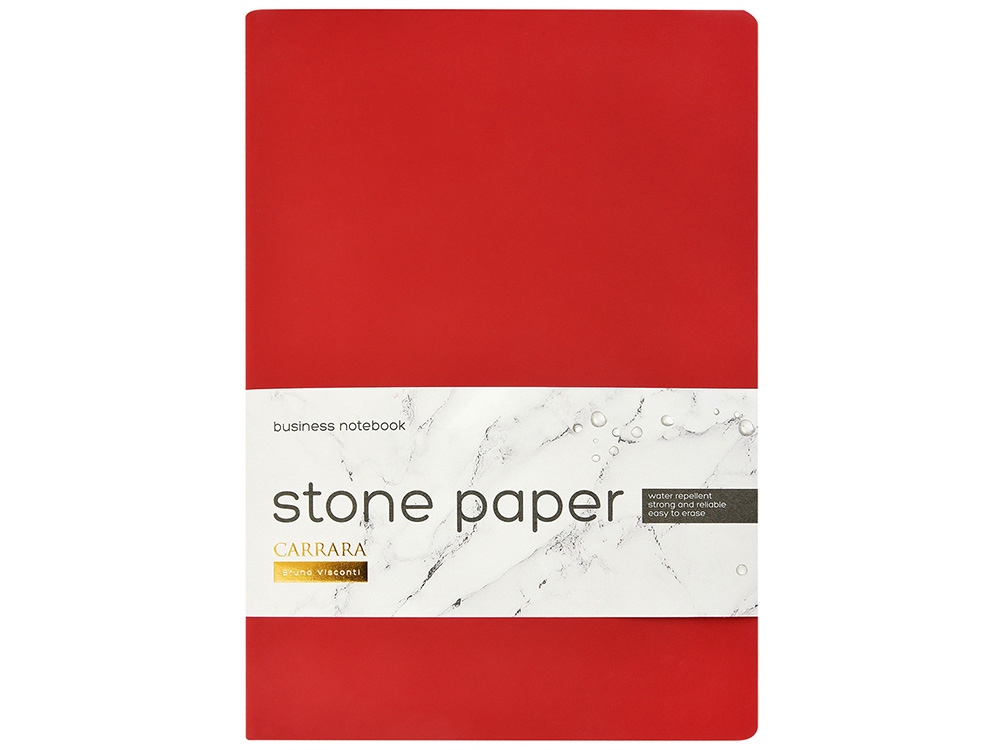 Тетрадь с каменной бумагой А5 Carrara 40 л., линейка, бордовый