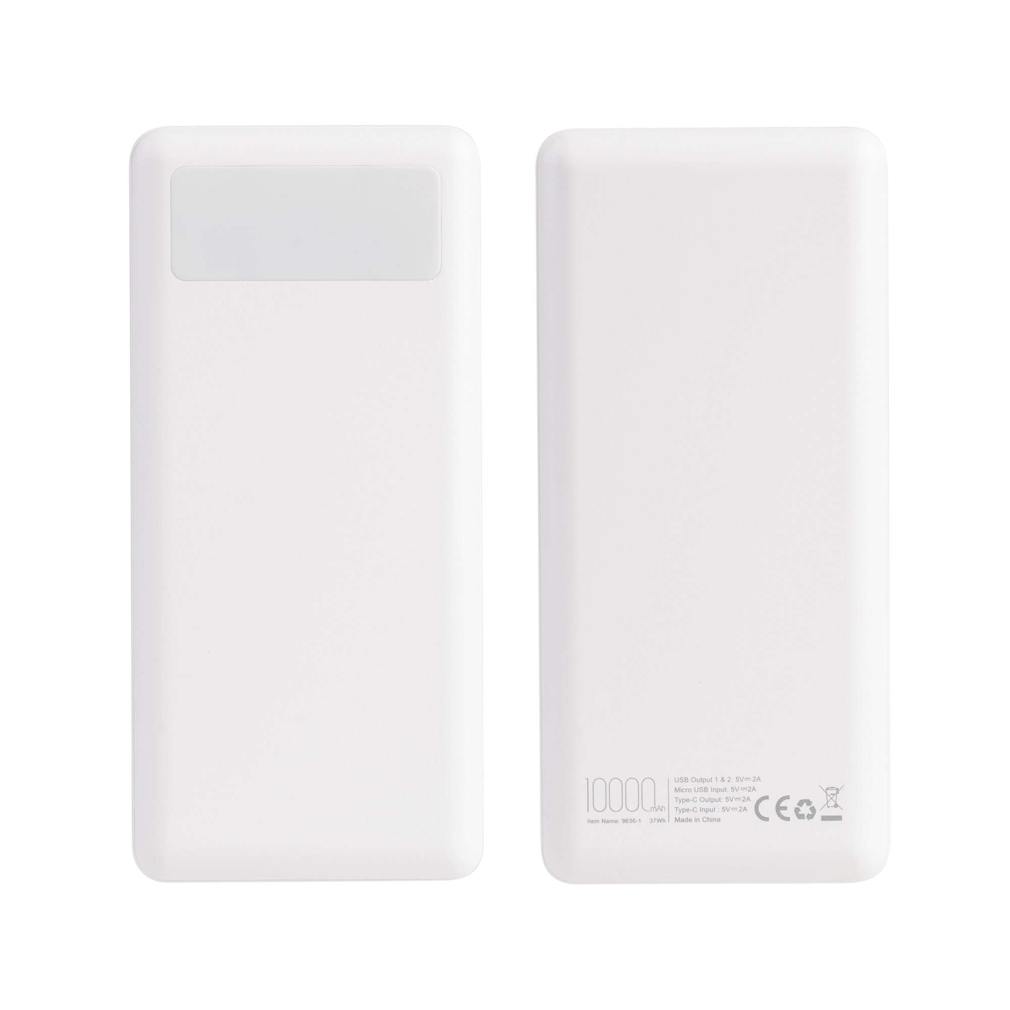 Зарядное устройство "Lumos" 10000 mAh с фонариком, белый