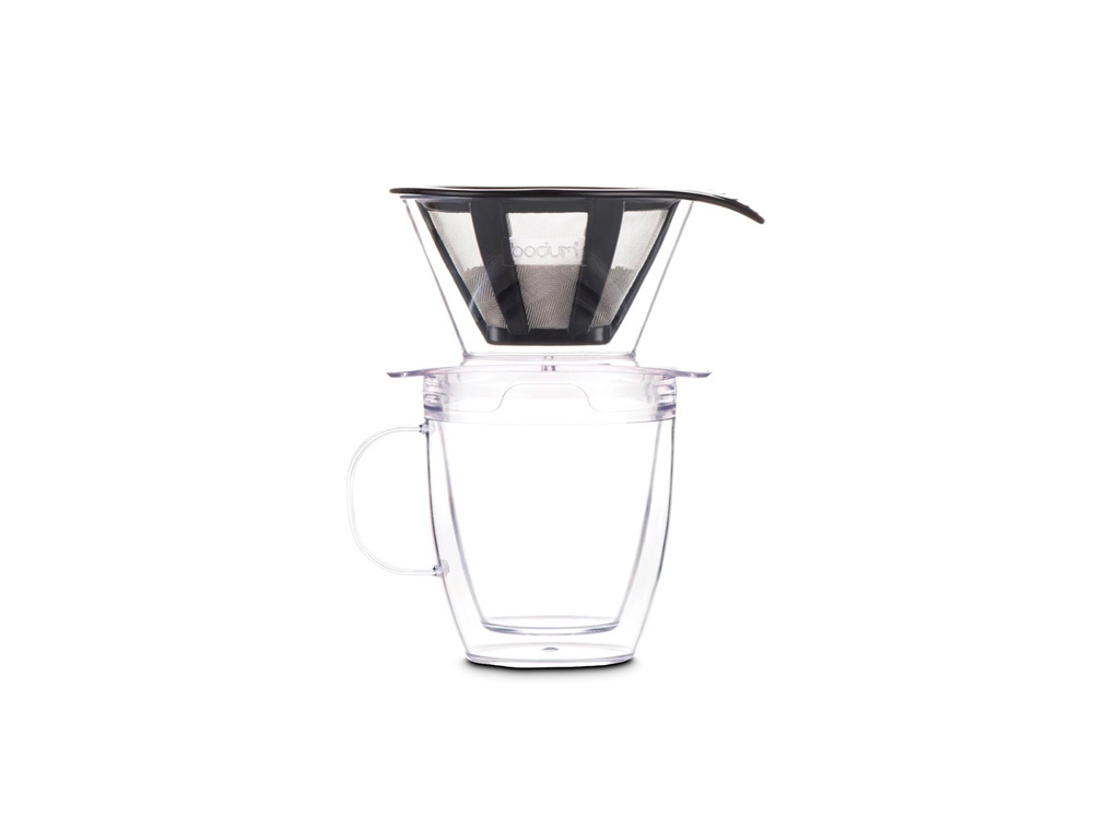 POUR OVER. Coffe filter and isothermal mug, прозрачный