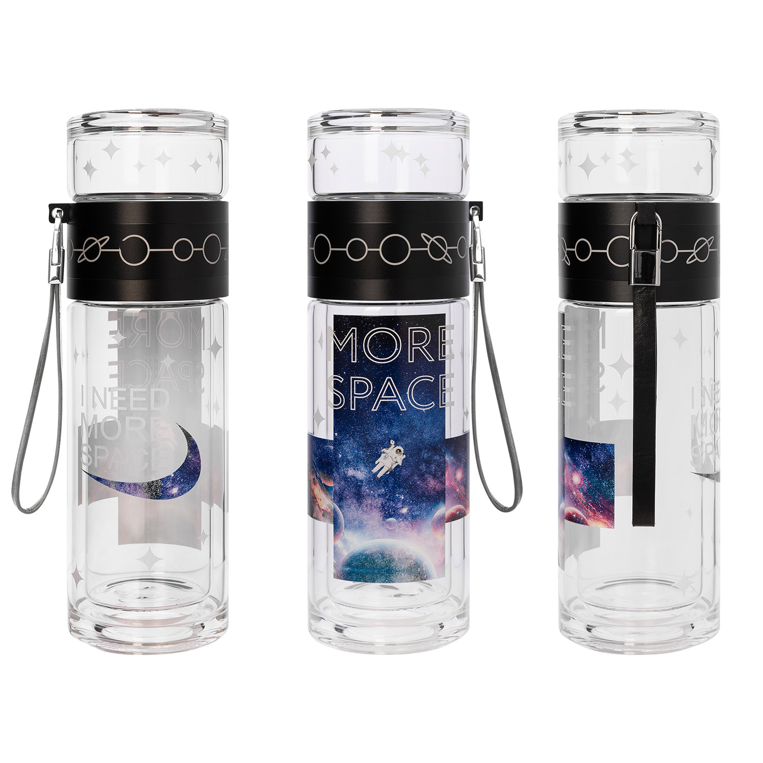 Бутылка стеклянная с двойными стенками Терсо (Terso), синяя фото на сайте Print Logo.