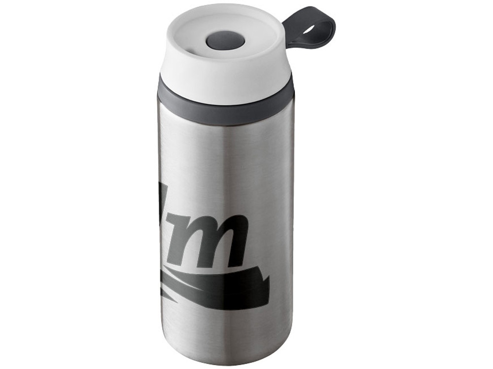 Термостакан герметичный Flow, серебристый/белый