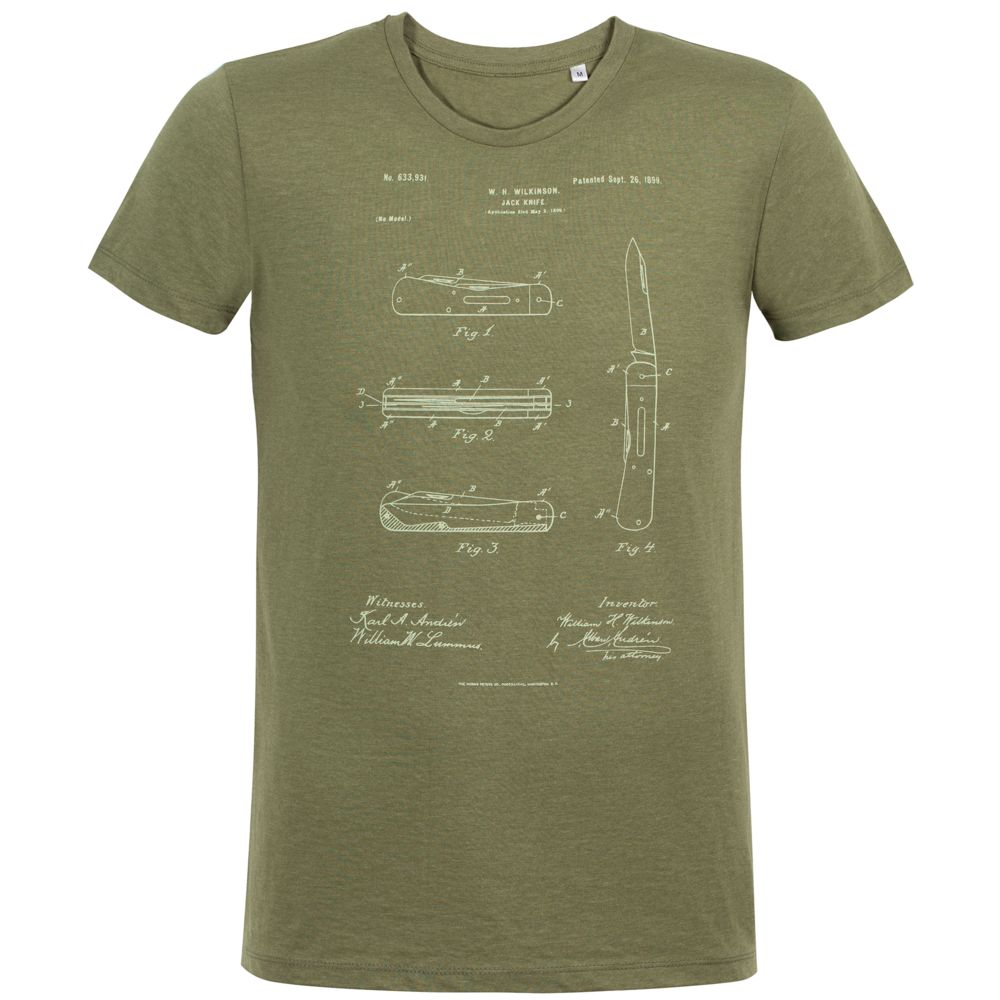 Футболка приталенная Old Patents. Knife — пример нанесения логотипа (CoolColor) | Print Logo