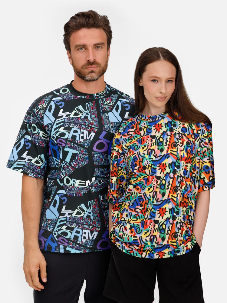 Футболка из бифлекса Morfiss с полной запечаткой на заказ с логотипом Molti | Print Logo