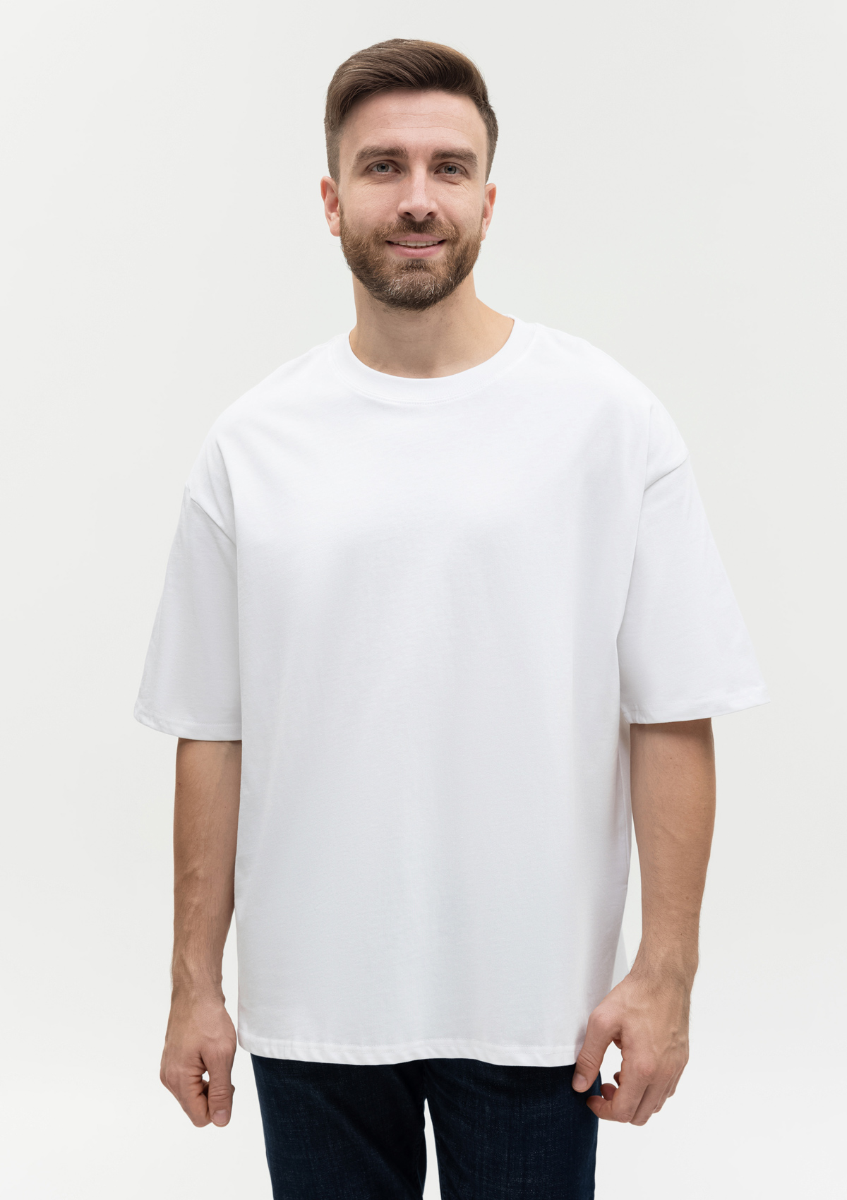 Футболка унисекс оверсайз STAN хлопок 240, 56, Белый,  (10/1)  (48/M)