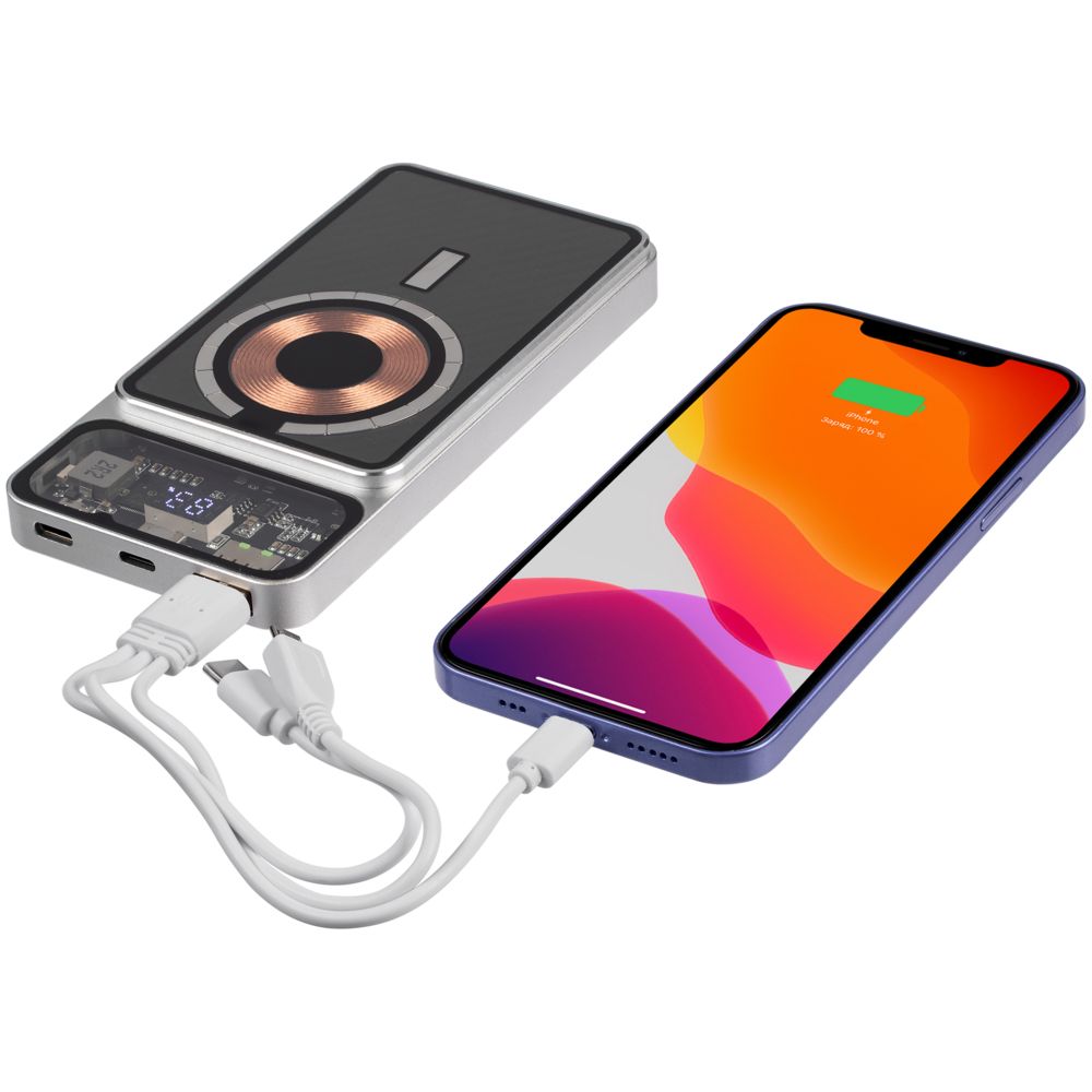 Магнитный беспроводной аккумулятор Cooper Prime 10000 мАч фото на сайте Print Logo.