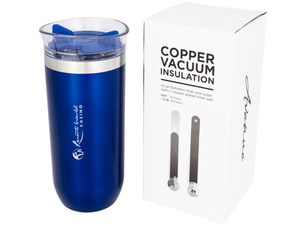 Вакуумная герметичная термокружка Twist, синий