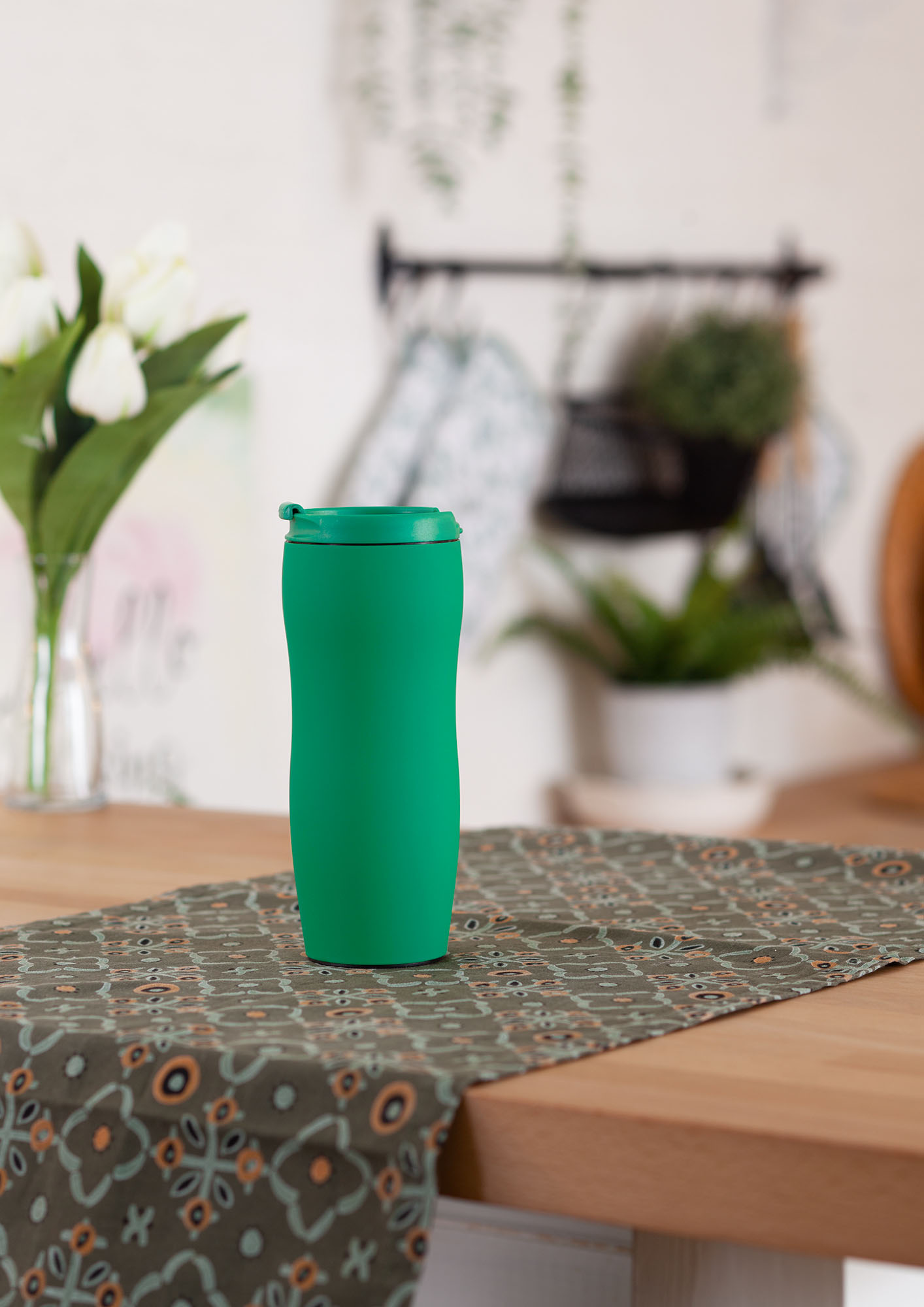 Термостакан "Монтана" 400 мл, покрытие soft touch, бирюзовый