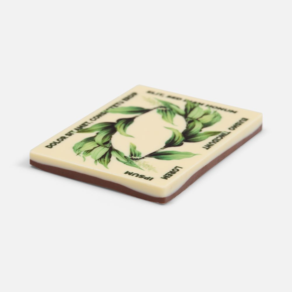 Шоколадная открытка — пример нанесения логотипа (сделано в России) | Print Logo